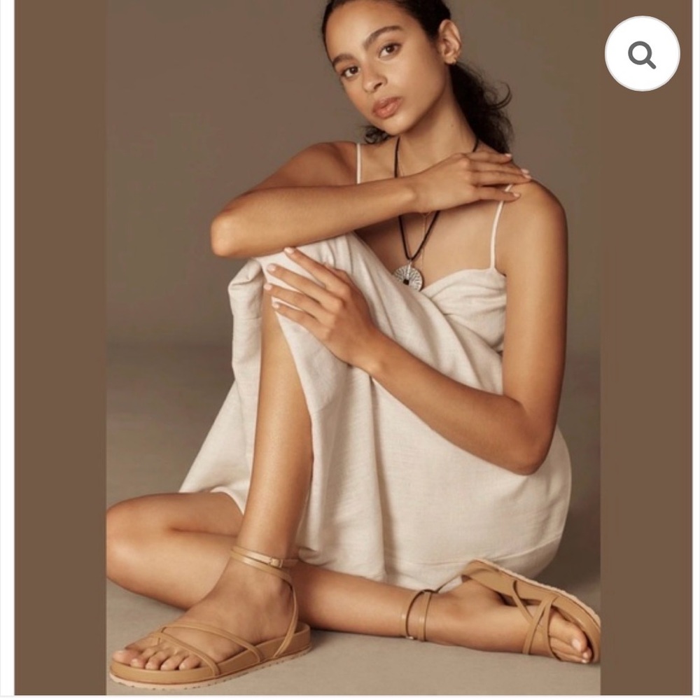 Anthropologie Maeve Strappy Sandals Tan Nude Brown